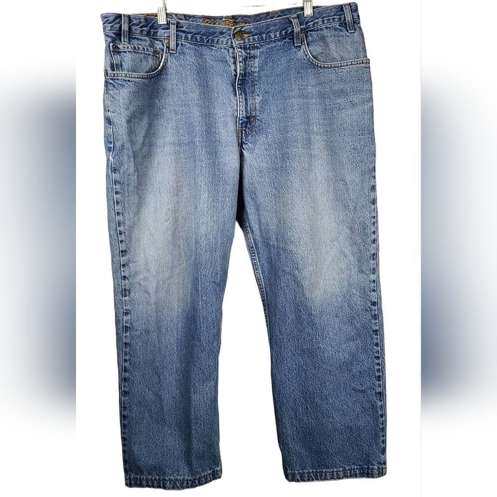 Eddie Bauer Men's 42x27 Classic Basic Heavy Weight Denim Blue Jeans Y2k